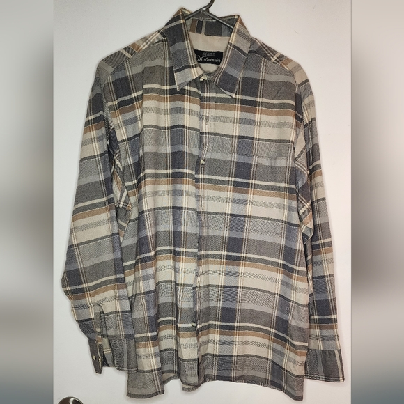 Vintage Sears Westminster Flannel Shirt Mens 1970s Plaid - Picture 1 of 1